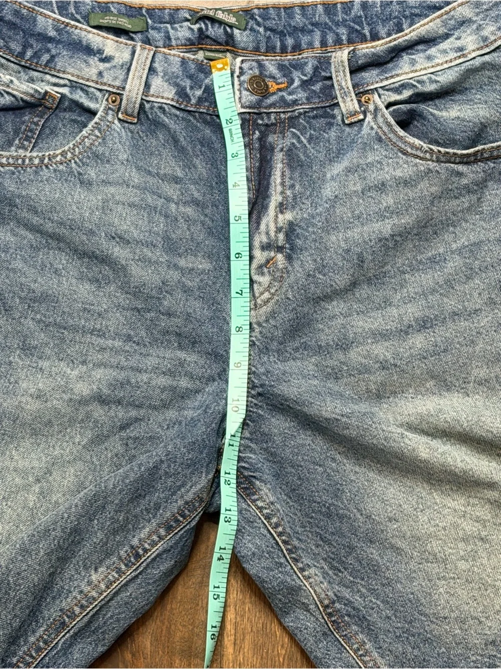 Wild Fable High Rise Denim Jorts | Distressed Blue Jean Shorts | Size 14